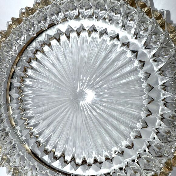 Vintage Celtic cut Crystal Bowl Silver Plated Rim Made in England Heavy - Picture 9 of 12